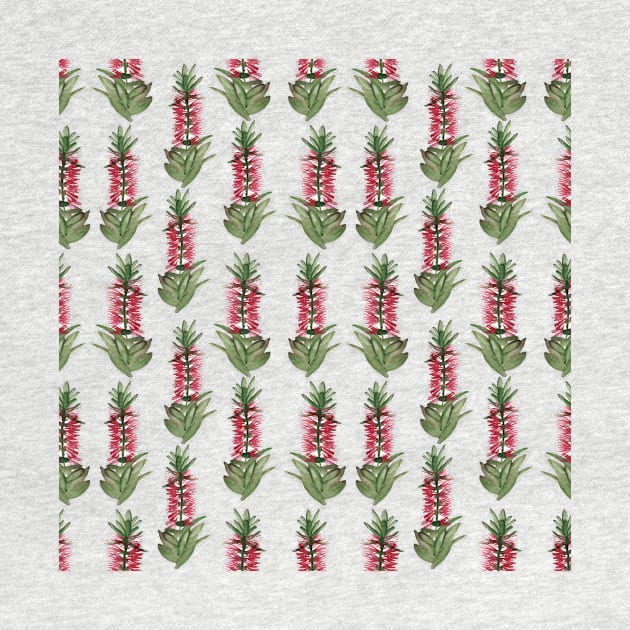 Australian Native Bottlebrush Flower Pattern by annaleebeer